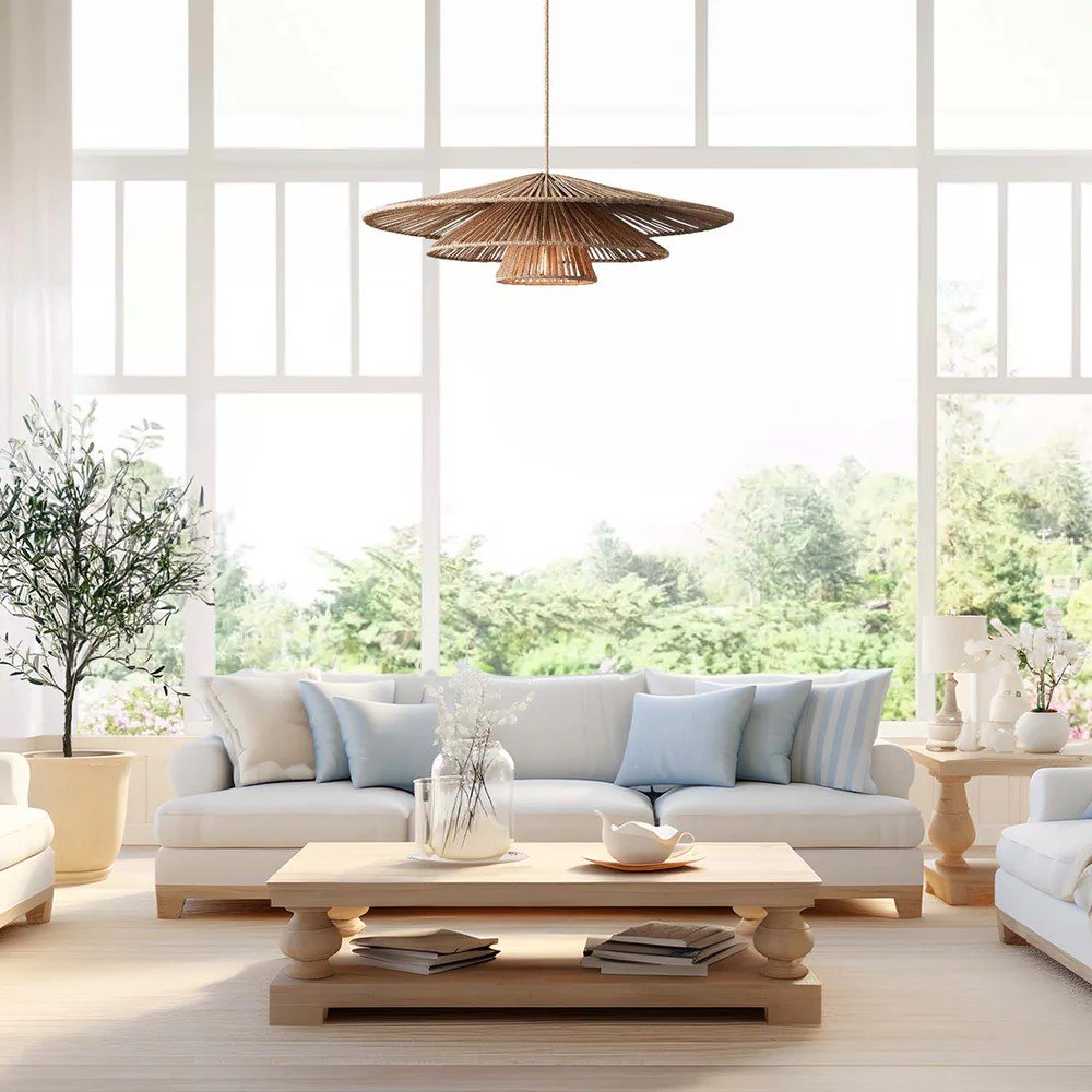 3 Tier Rattan Pendant Light